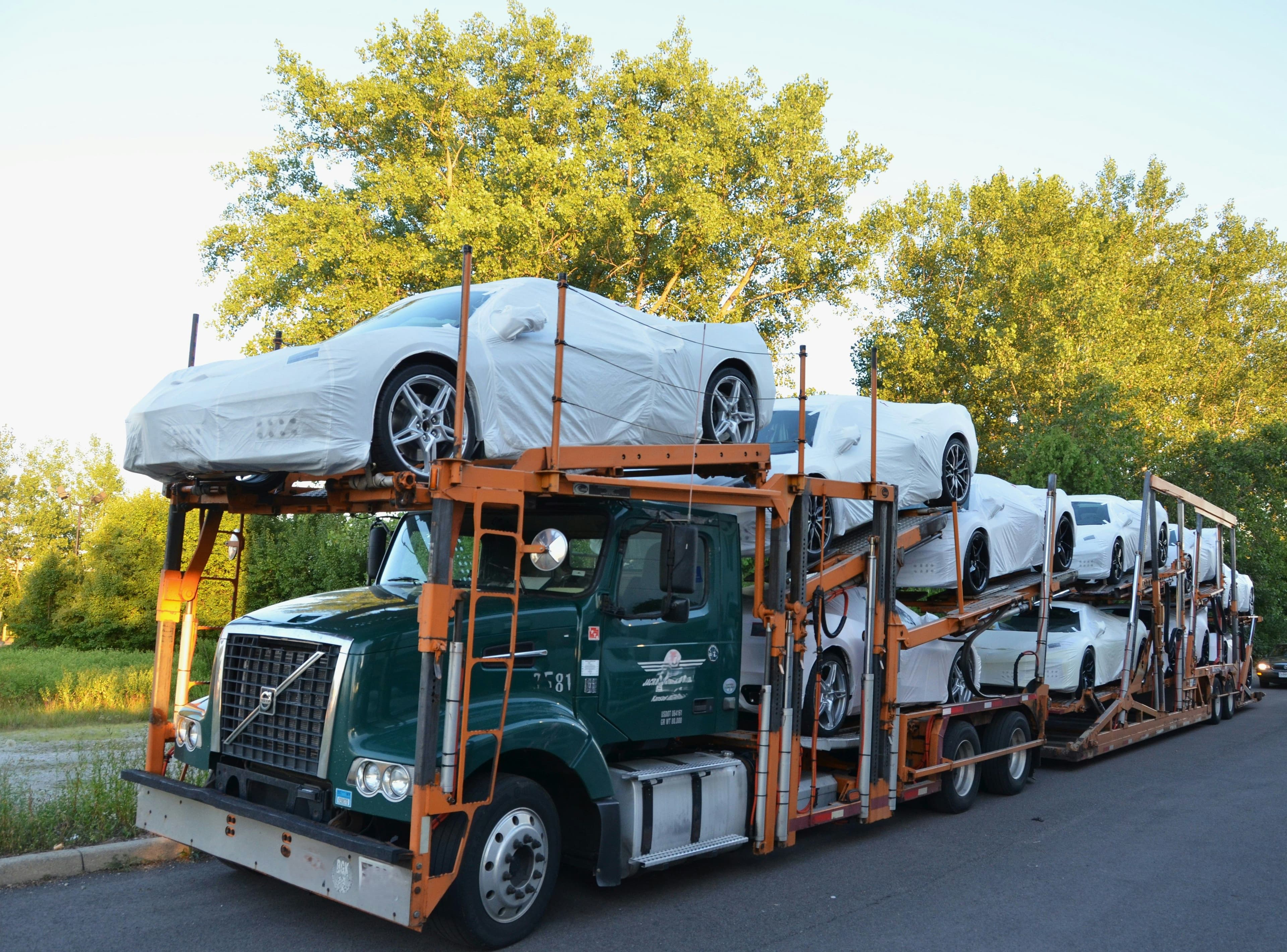 cars on truck