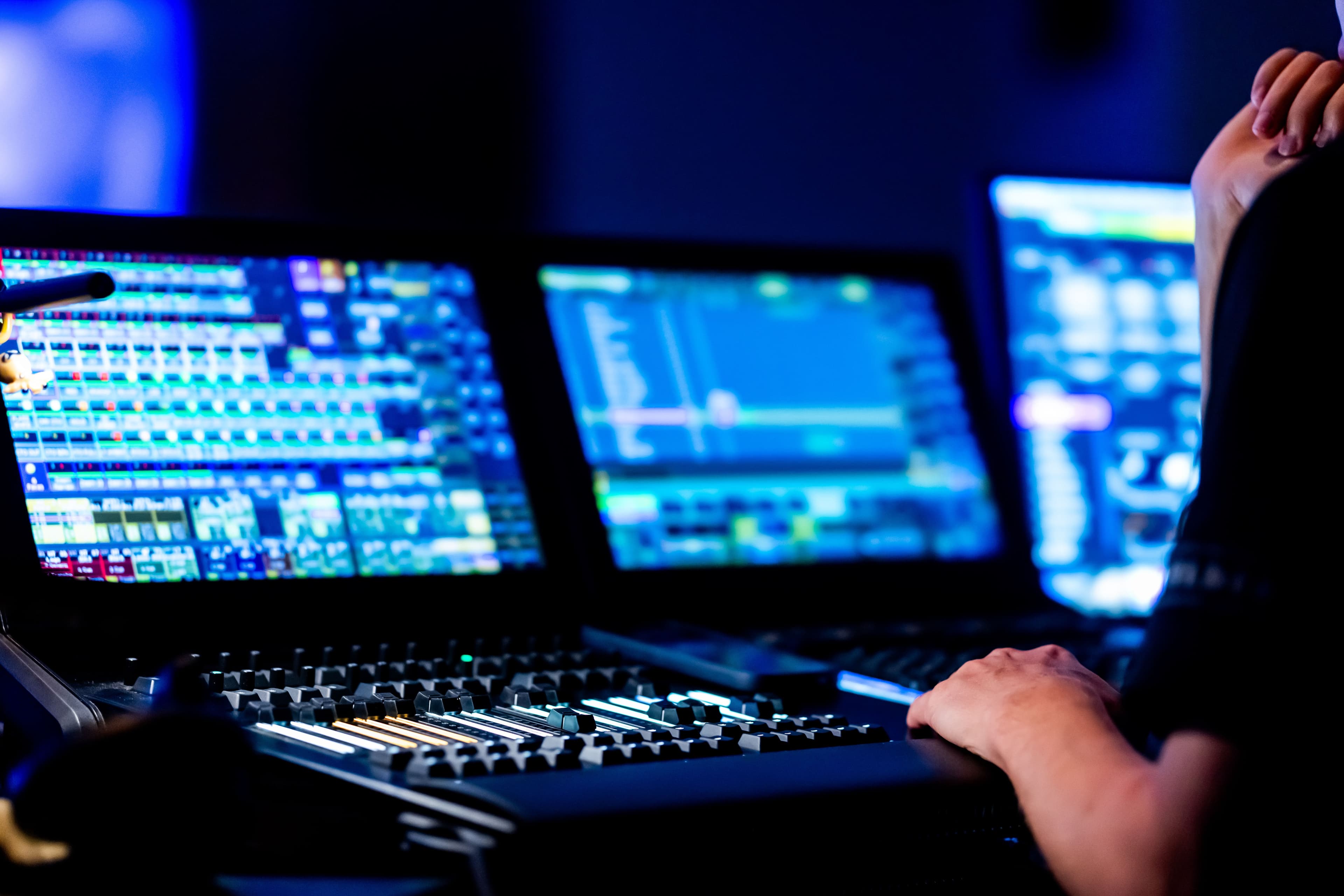 Television broadcast studio control room